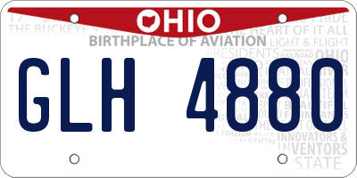 OH license plate GLH4880