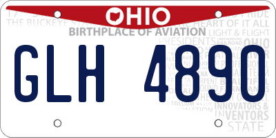 OH license plate GLH4890