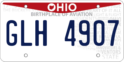 OH license plate GLH4907