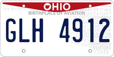 OH license plate GLH4912