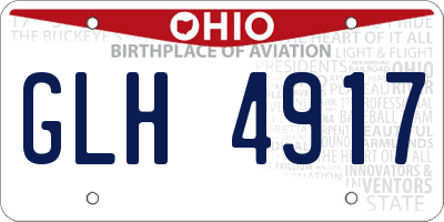 OH license plate GLH4917
