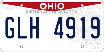 OH license plate GLH4919