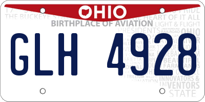 OH license plate GLH4928
