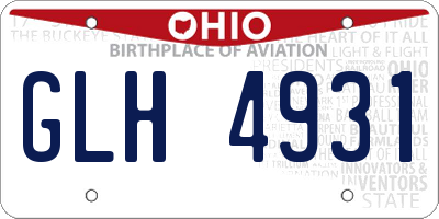 OH license plate GLH4931