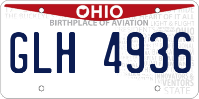OH license plate GLH4936