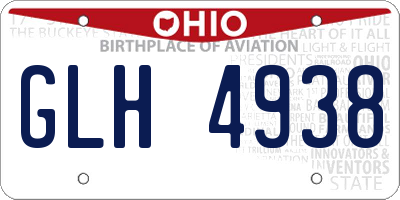 OH license plate GLH4938