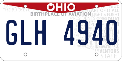 OH license plate GLH4940