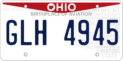 OH license plate GLH4945