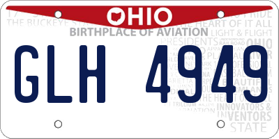 OH license plate GLH4949