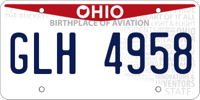 OH license plate GLH4958