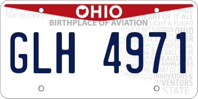 OH license plate GLH4971