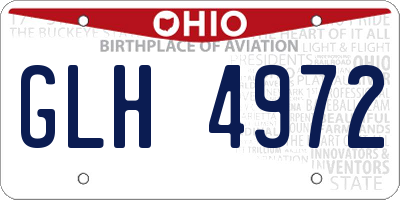 OH license plate GLH4972