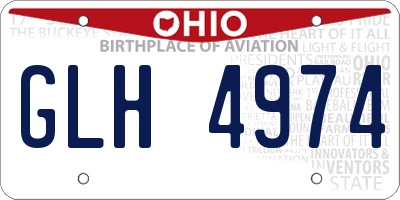 OH license plate GLH4974
