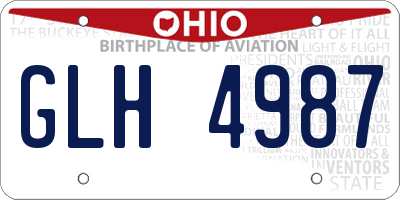 OH license plate GLH4987
