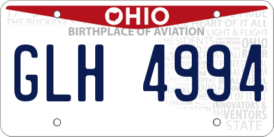 OH license plate GLH4994