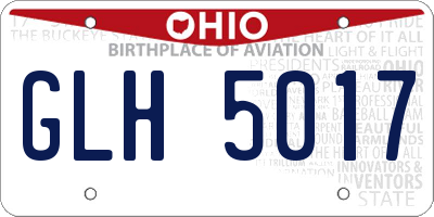 OH license plate GLH5017