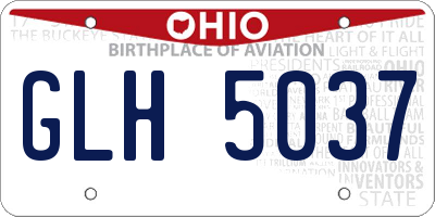 OH license plate GLH5037