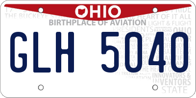 OH license plate GLH5040