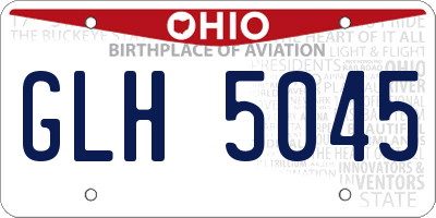 OH license plate GLH5045