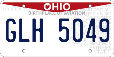 OH license plate GLH5049