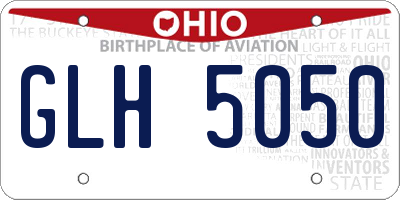 OH license plate GLH5050