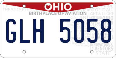 OH license plate GLH5058