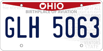 OH license plate GLH5063