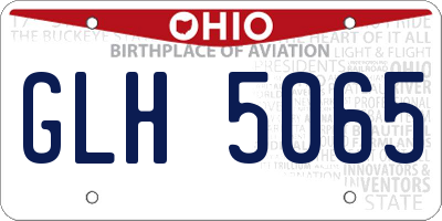 OH license plate GLH5065