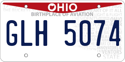 OH license plate GLH5074