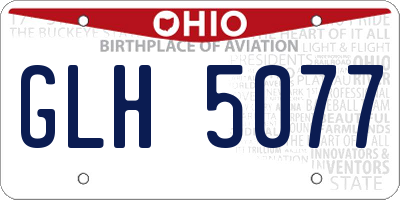 OH license plate GLH5077