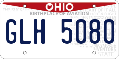 OH license plate GLH5080