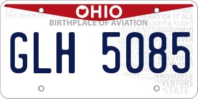 OH license plate GLH5085