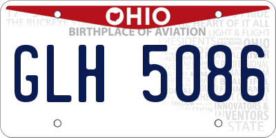 OH license plate GLH5086