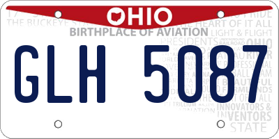 OH license plate GLH5087