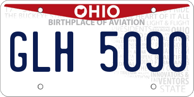 OH license plate GLH5090