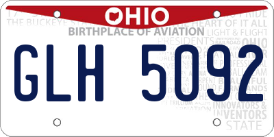 OH license plate GLH5092