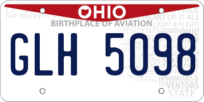 OH license plate GLH5098