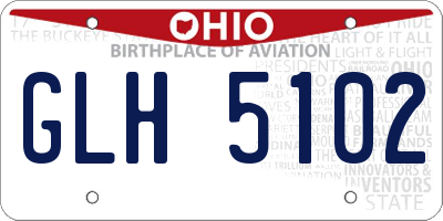 OH license plate GLH5102