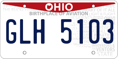 OH license plate GLH5103