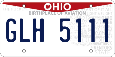 OH license plate GLH5111