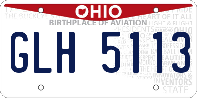 OH license plate GLH5113