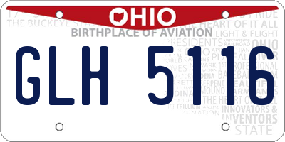 OH license plate GLH5116
