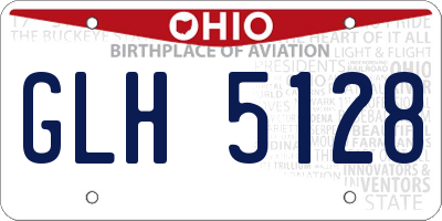 OH license plate GLH5128