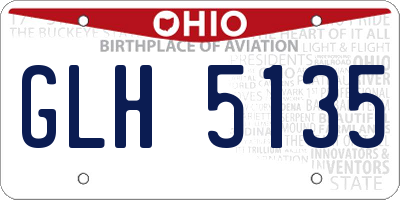 OH license plate GLH5135
