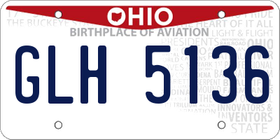OH license plate GLH5136