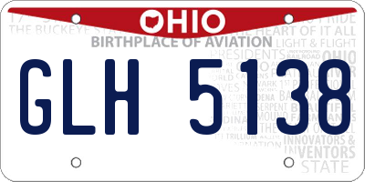 OH license plate GLH5138