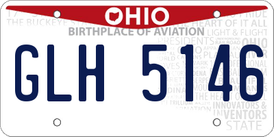 OH license plate GLH5146