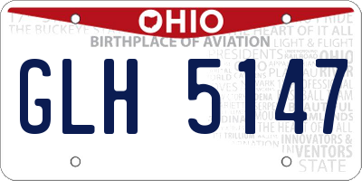 OH license plate GLH5147