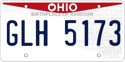 OH license plate GLH5173
