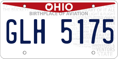 OH license plate GLH5175